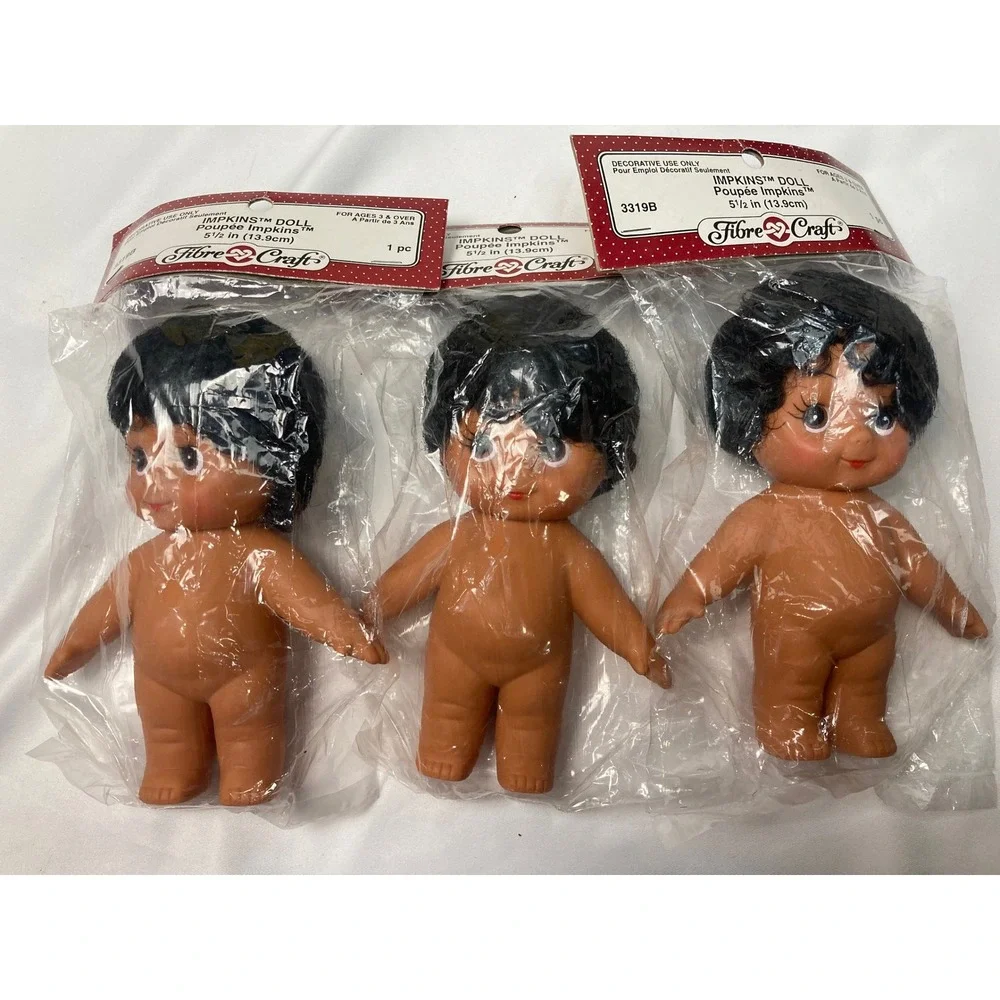 Vintage Fibre-Craft Impkins Doll – Model 3319B,‎ 3 Dolls – 5.5